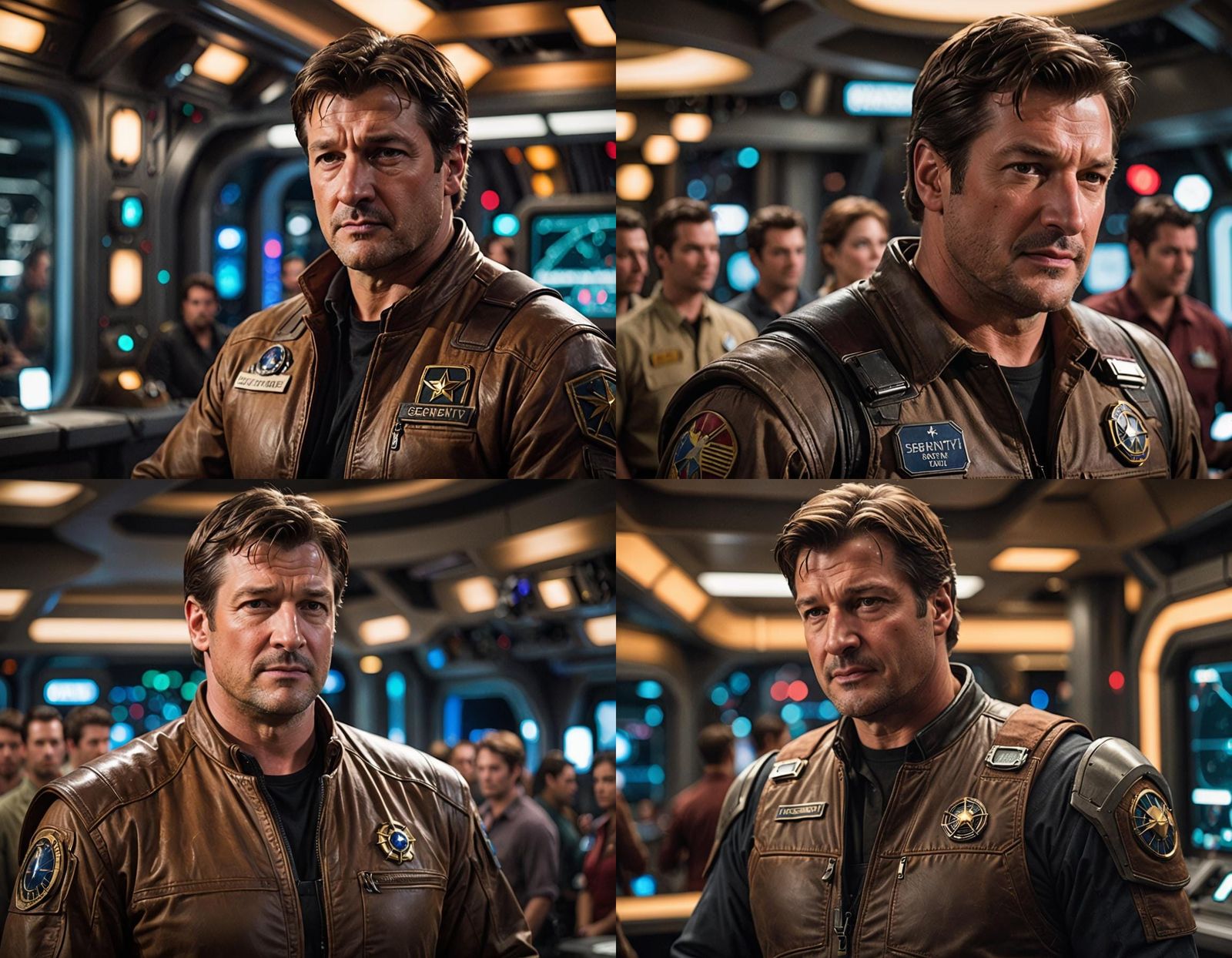 Nathan Fillion as Captain Malcolm 'Mal' Reynolds of the spac...
