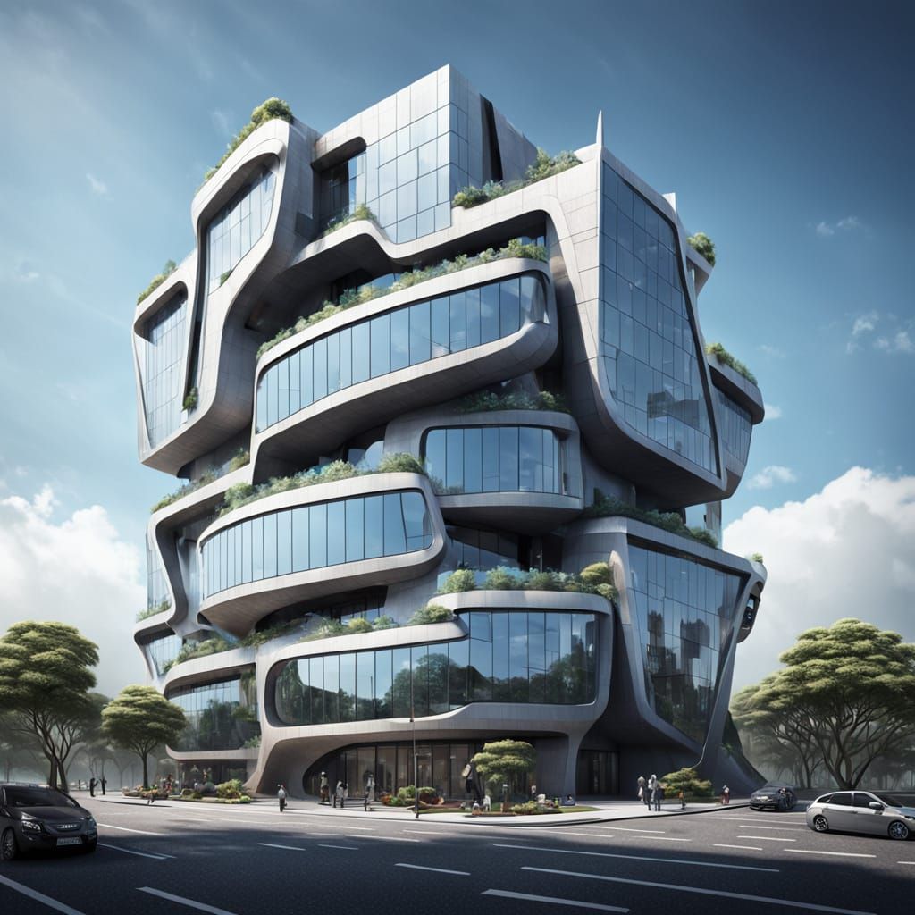 Futuristic Sloth Building: Photorealistic Architectural Marv...