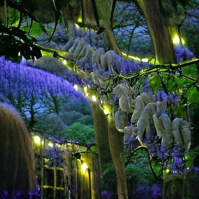 Wisteria Forest Lit Up at Night