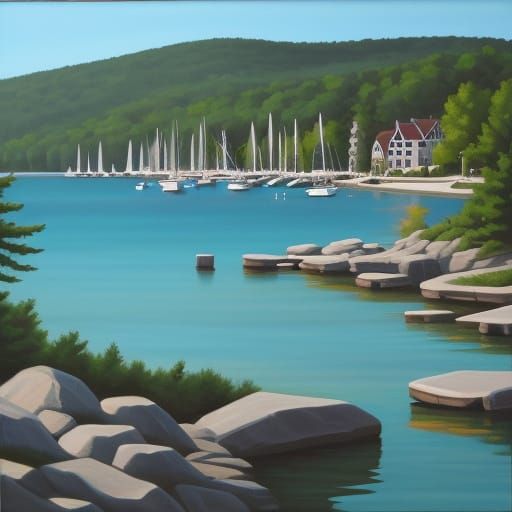 Michigan Landscape in Oil Painting Style