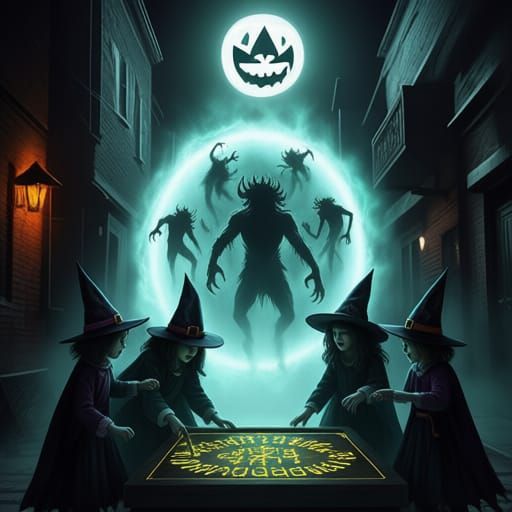 Kids Play Ouija Board as Demons Emerge from Portal