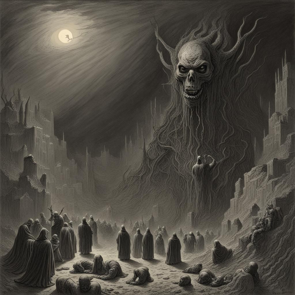 Horrific Hellscape in a Dramatic Style