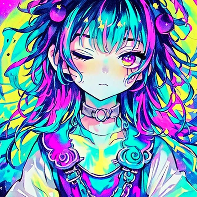 Psychedelic Trance: Neon Lights Digital Fantasy Art