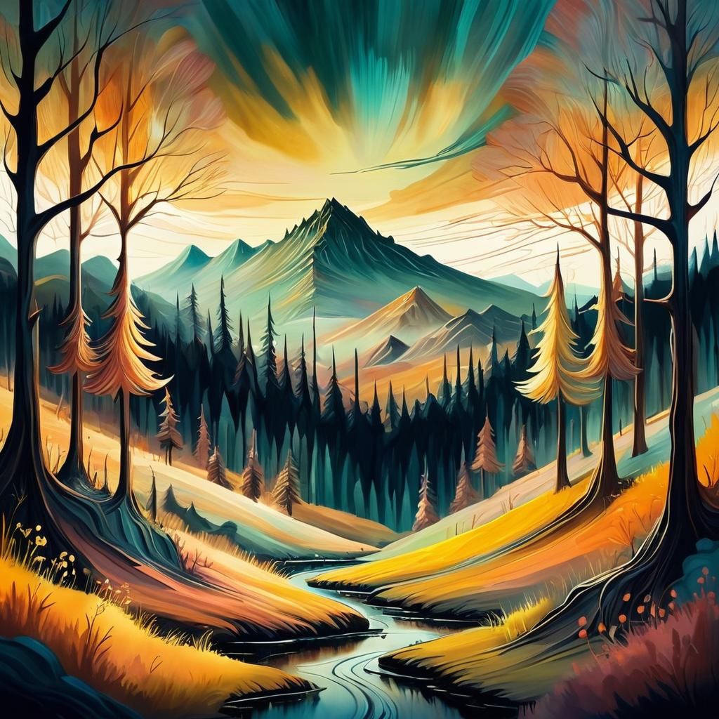 Ciel en feu au dessus des lacs Claude Monet warm colors volu...