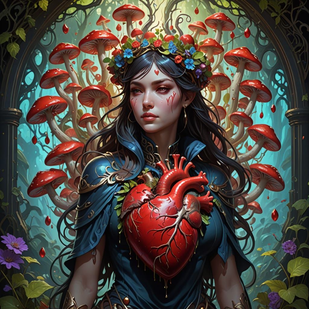 Surreal Fantasy Heart Basks in Psychedelic Glow