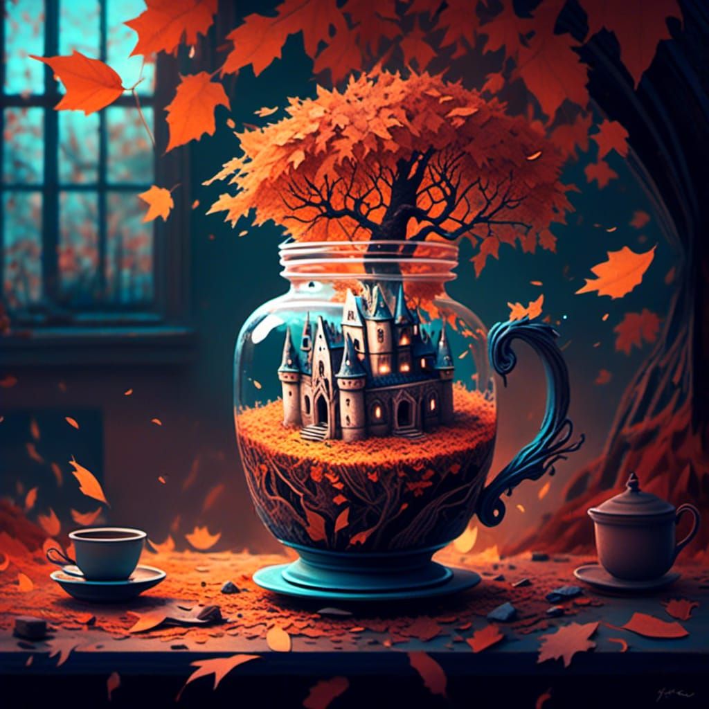 Mystical Tea Cup Dreamscape, Inspired by Rolando