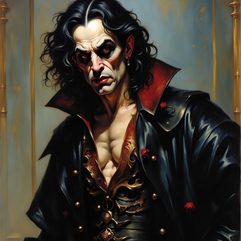 Male Vampire Portrait in Chiaroscuro Style