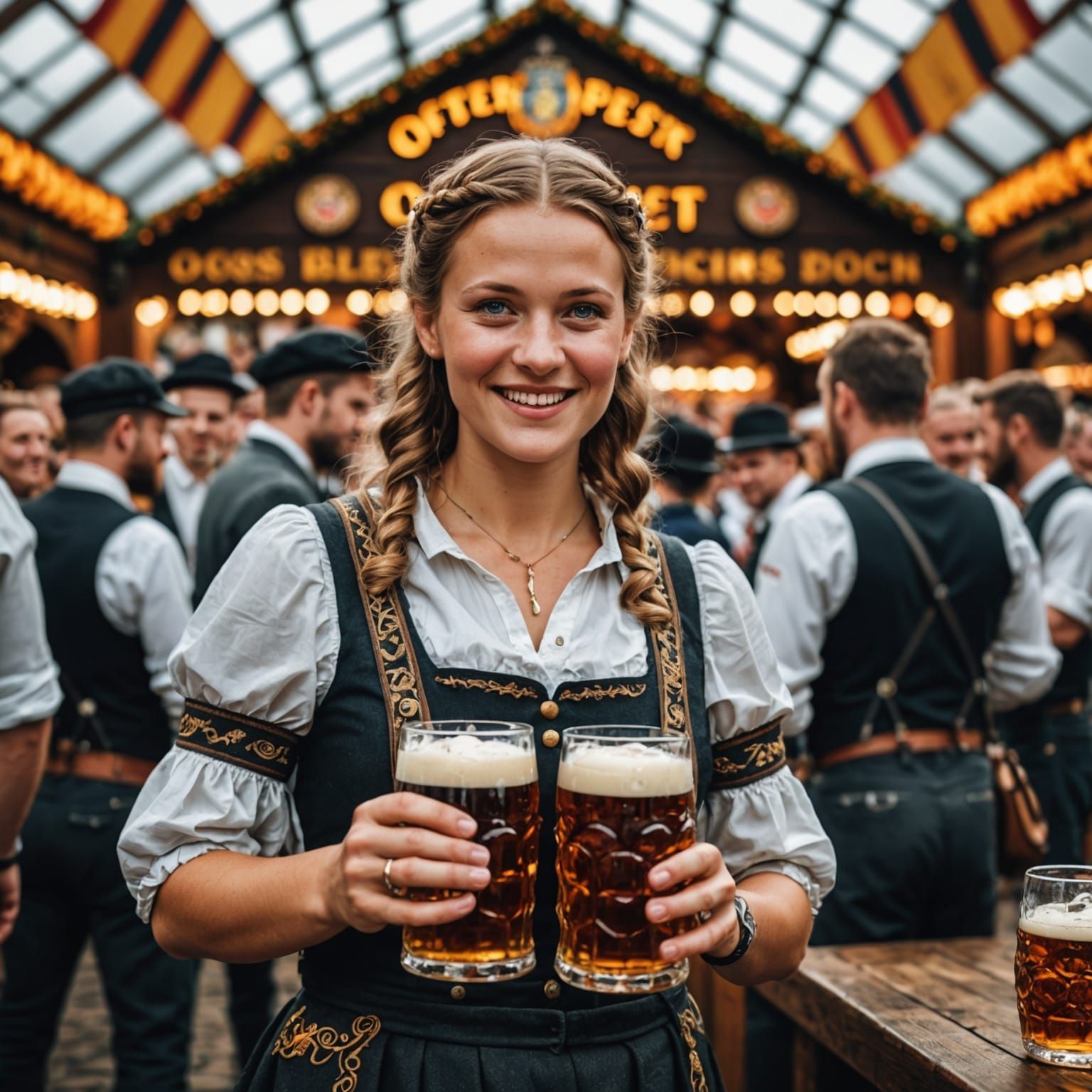 Hyperrealistic Oktoberfest Celebration with Sharp Focus
