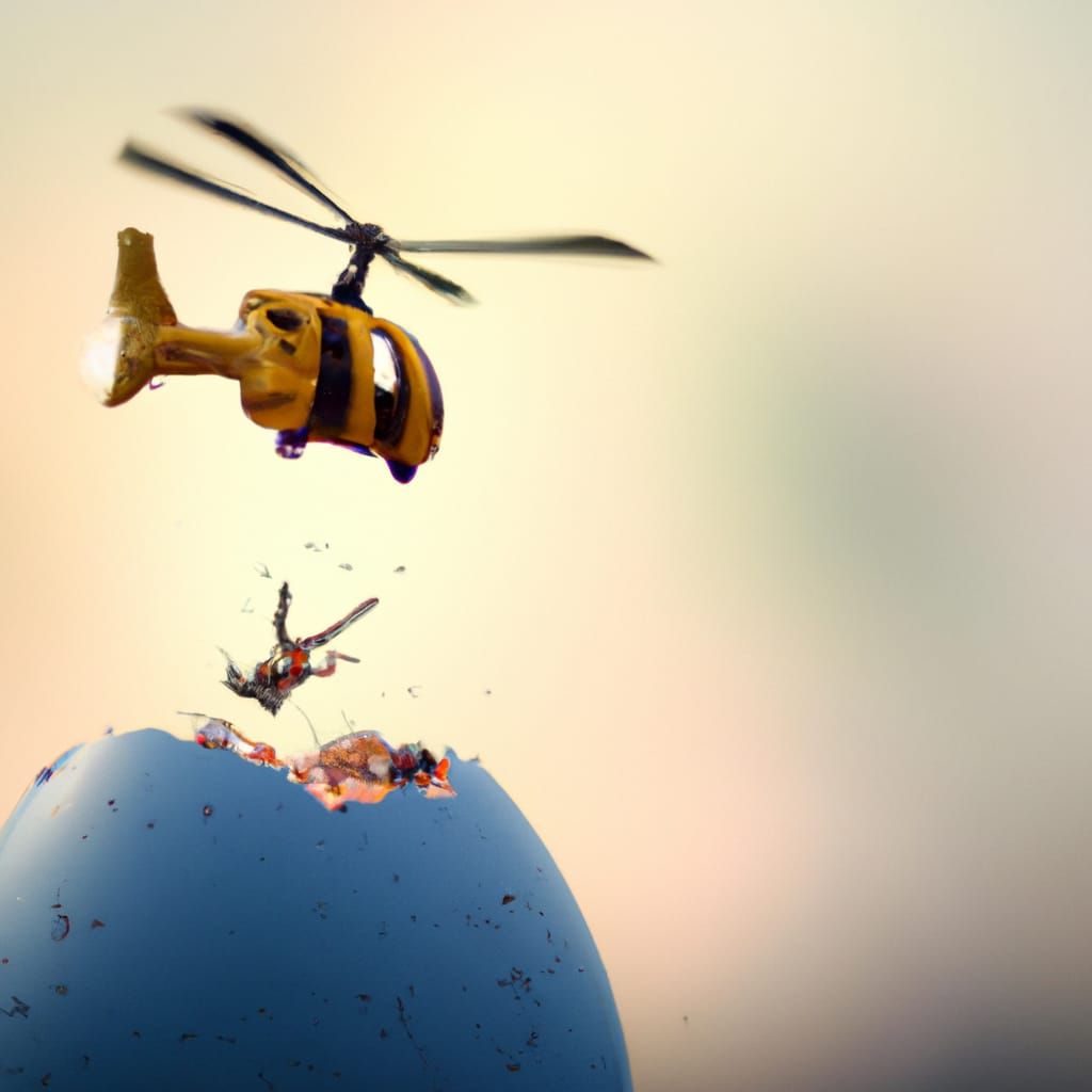 Helicopter Hatching: Realistic Professional Photography