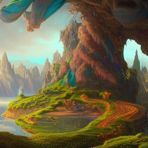 Fantastical Landscape Matte Painting in Deep Color