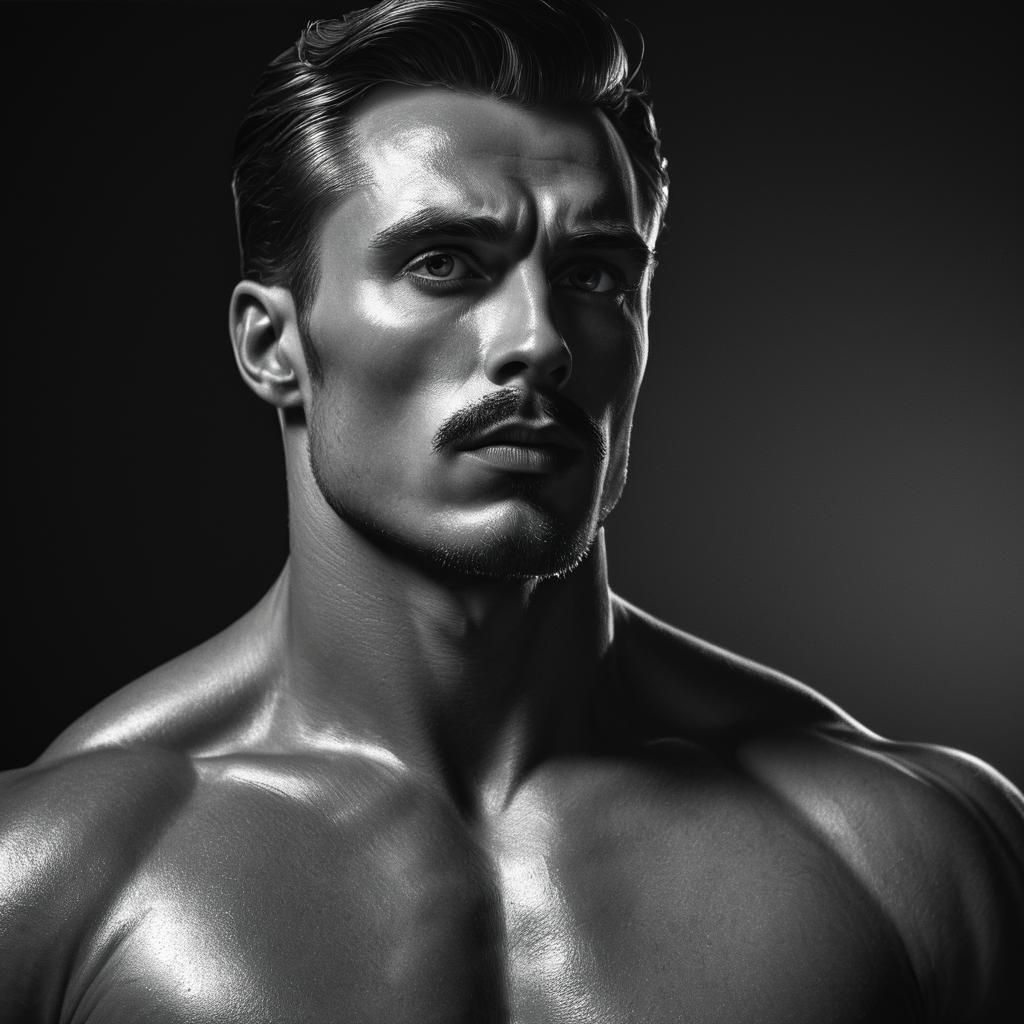 Soulful Male Portrait in Tom of Finland Style