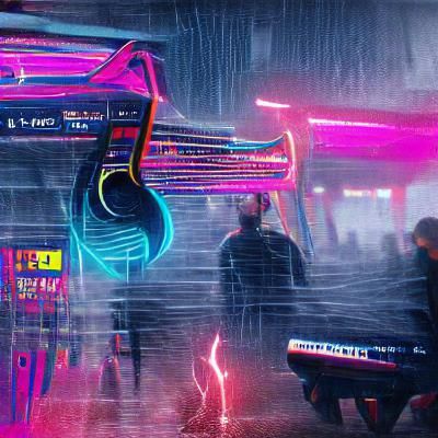 Cyberpunk Cityscape in Neon Style of Blade Runner 2049