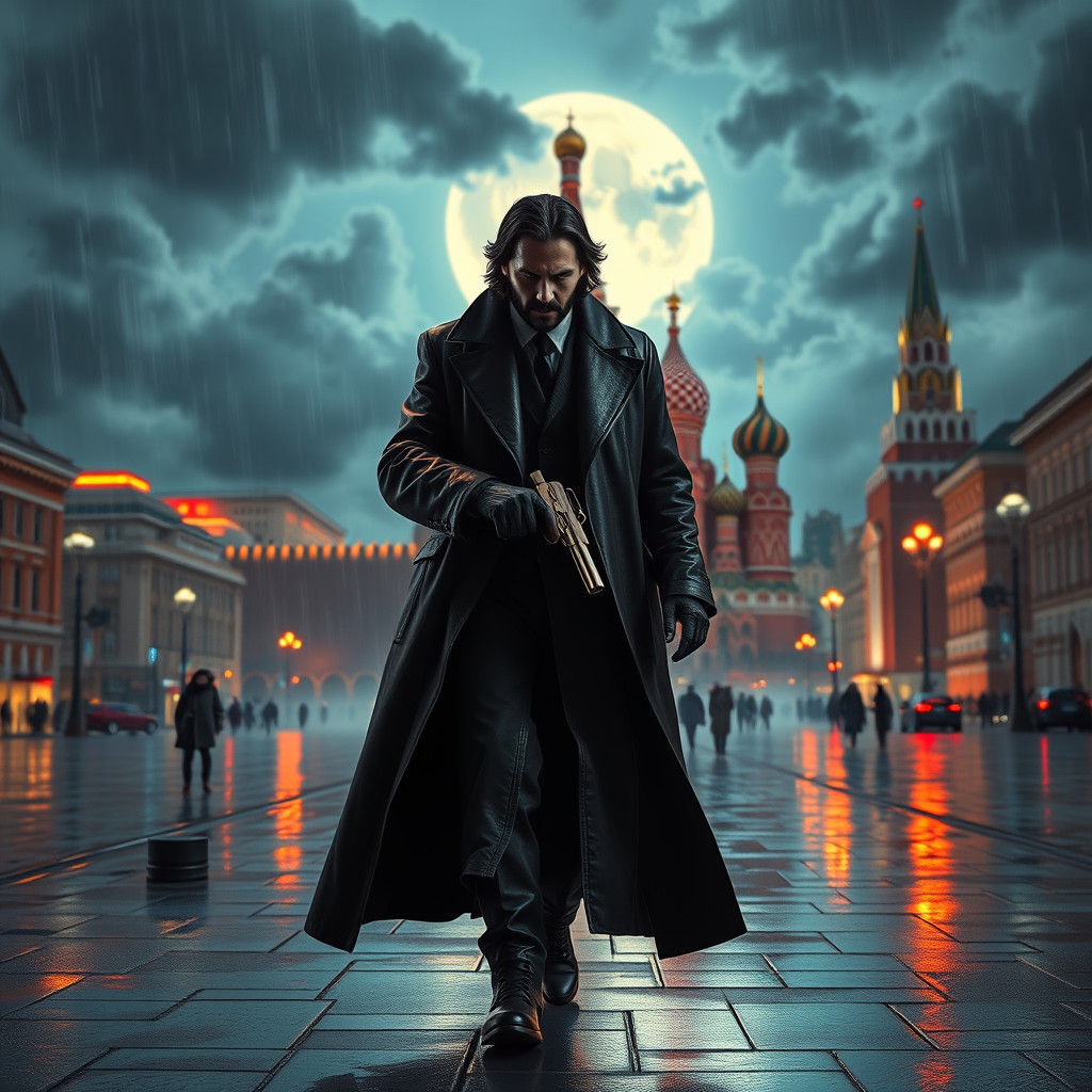 Rasputin Meets John Wick in Cyberpunk Red Square