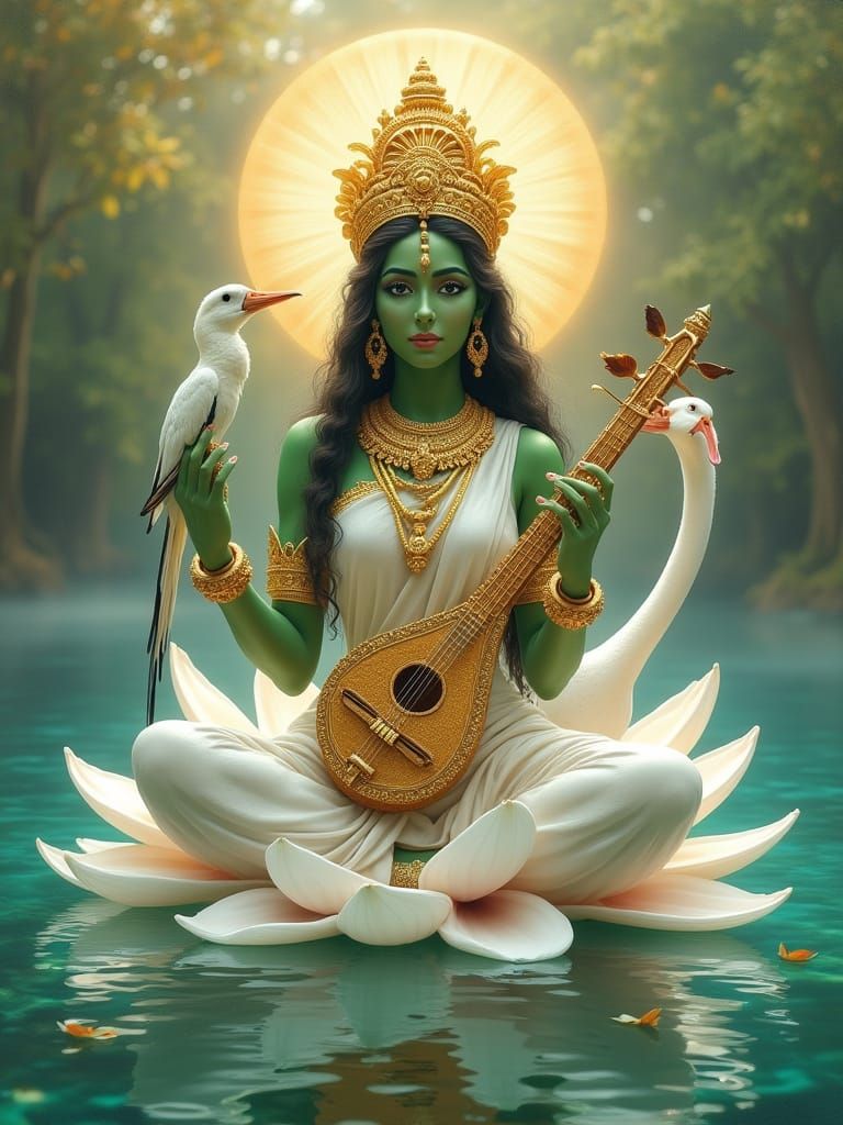 Ethereal Goddess Matangi in Golden Splendor