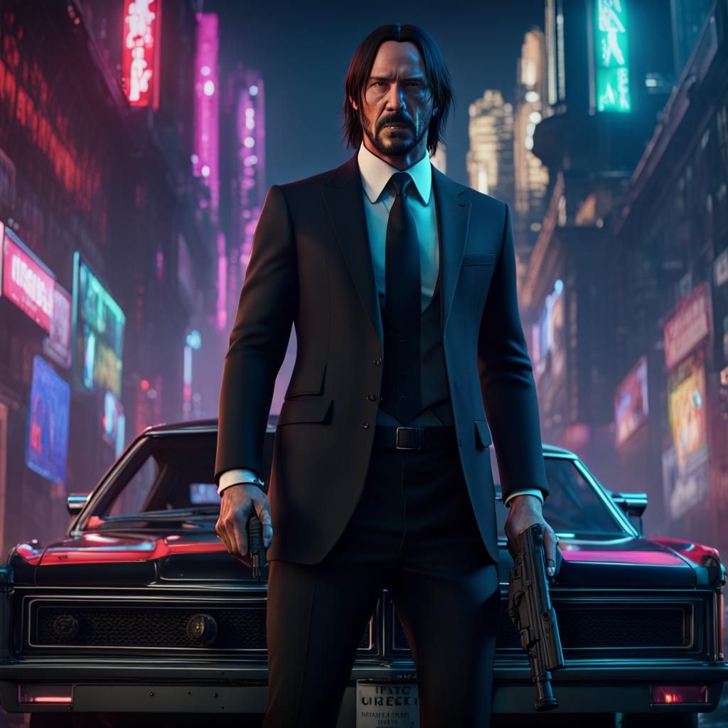 John Wick in 7-Eleven: Detailed Matte Painting