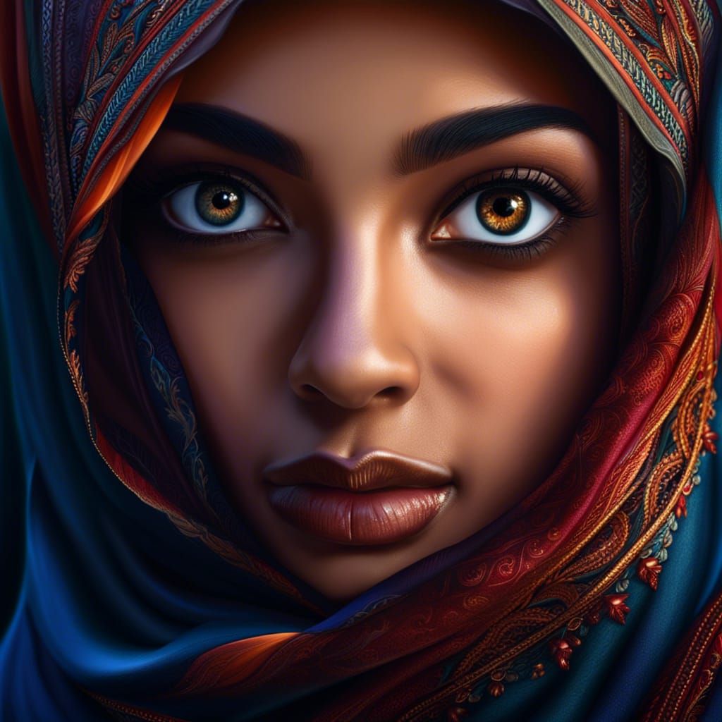 Portrait Of Muslim Girl Ai Art