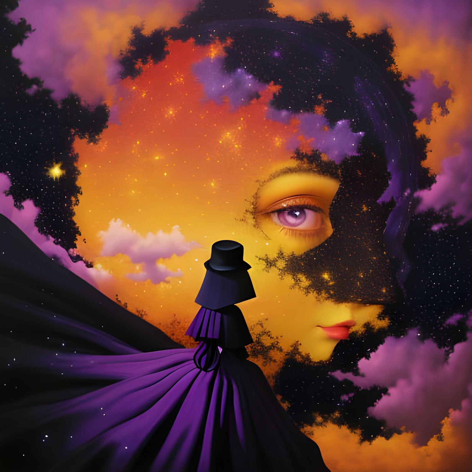 Surreal Whimsy: A Young Girl's Unsettling Gaze into the Abys...