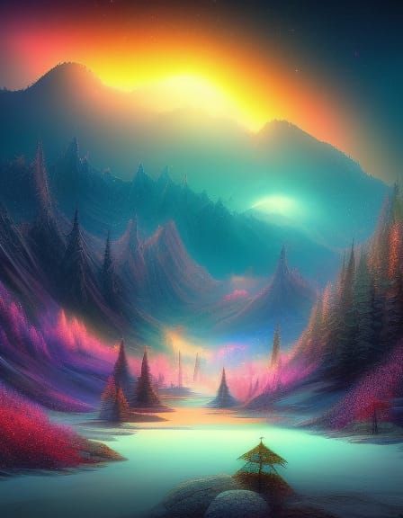 Night Sky Orb in Surreal Digital Style