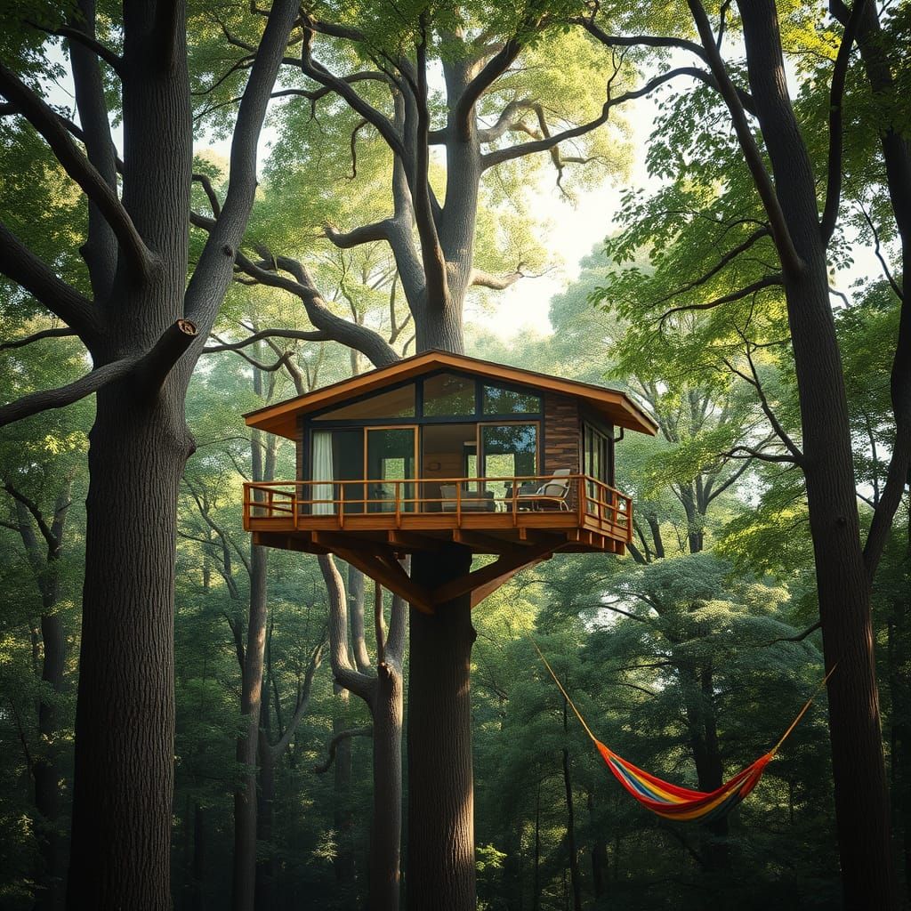Mid-Century Treehouse Oasis in the Treetops