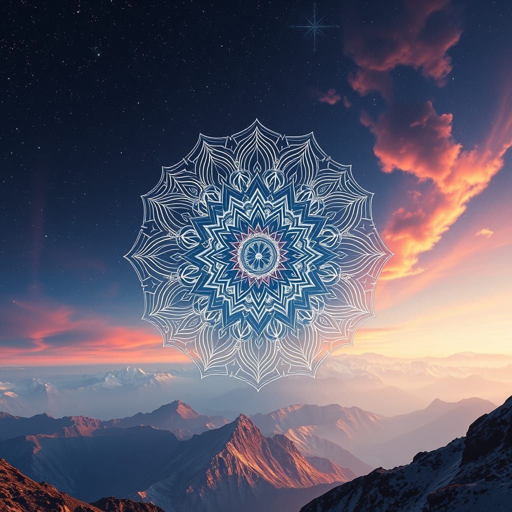 Floating Mandala in Ladakh: Digital Art
