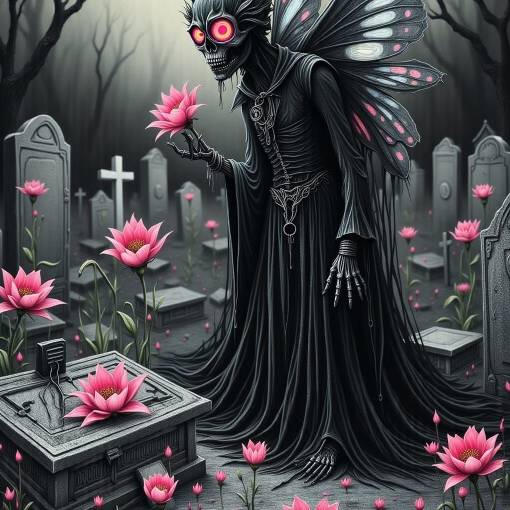 Gothic Butterfly Spirit's Grave Side Confusion
