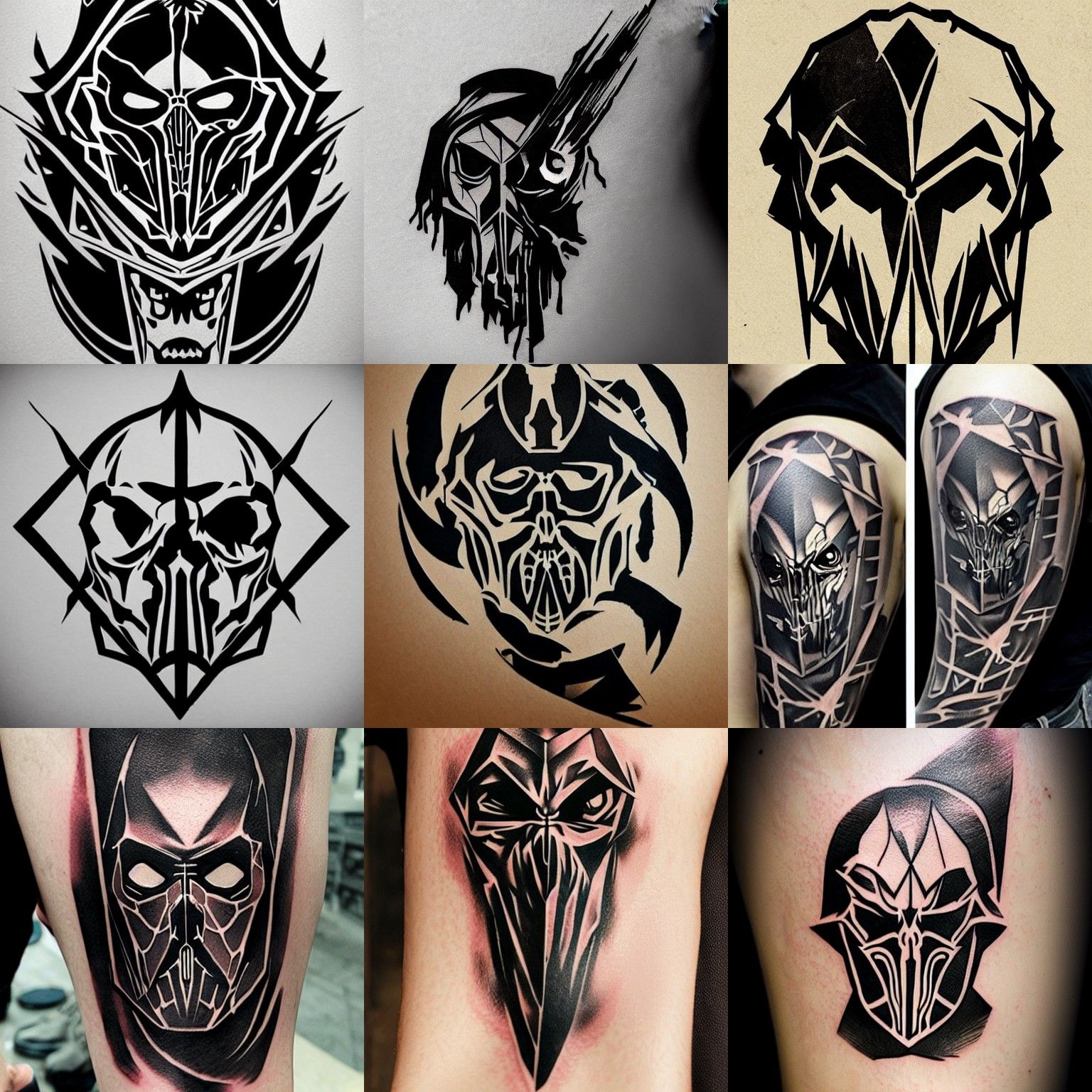 Dishonored Game Tattoo Stencil Design