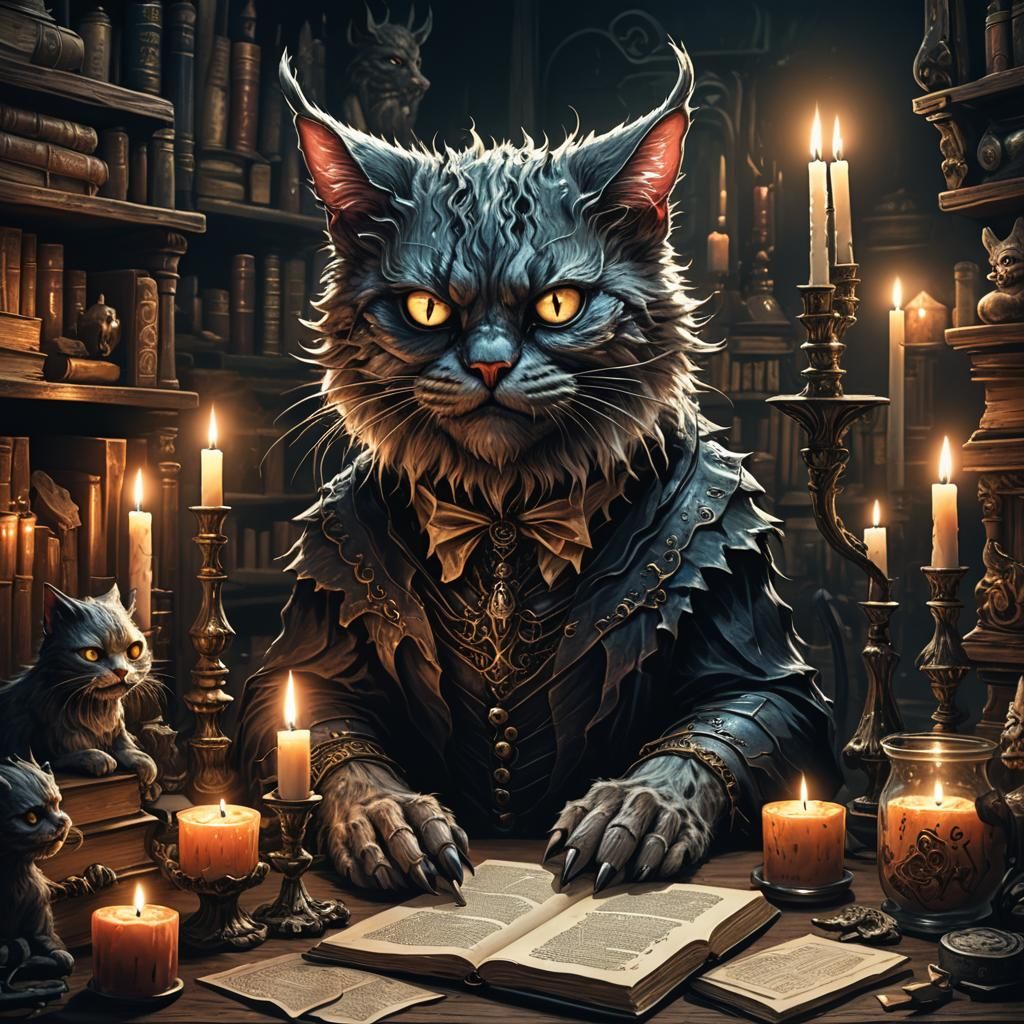 Insane Fairy Cat Creates a Monster: Dark Fantasy Illustratio...