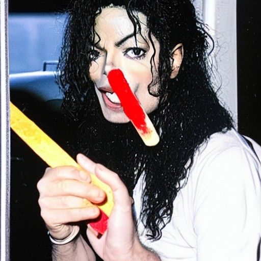 Michael Jackson Licking Popsicle in Dark Garage