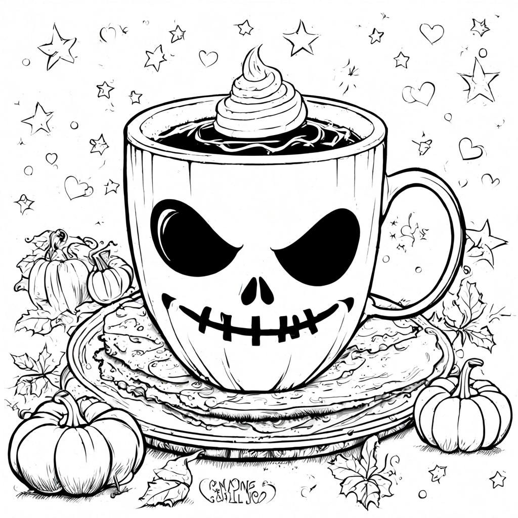 Kawaii Jack Skellington Halloween Coloring Page