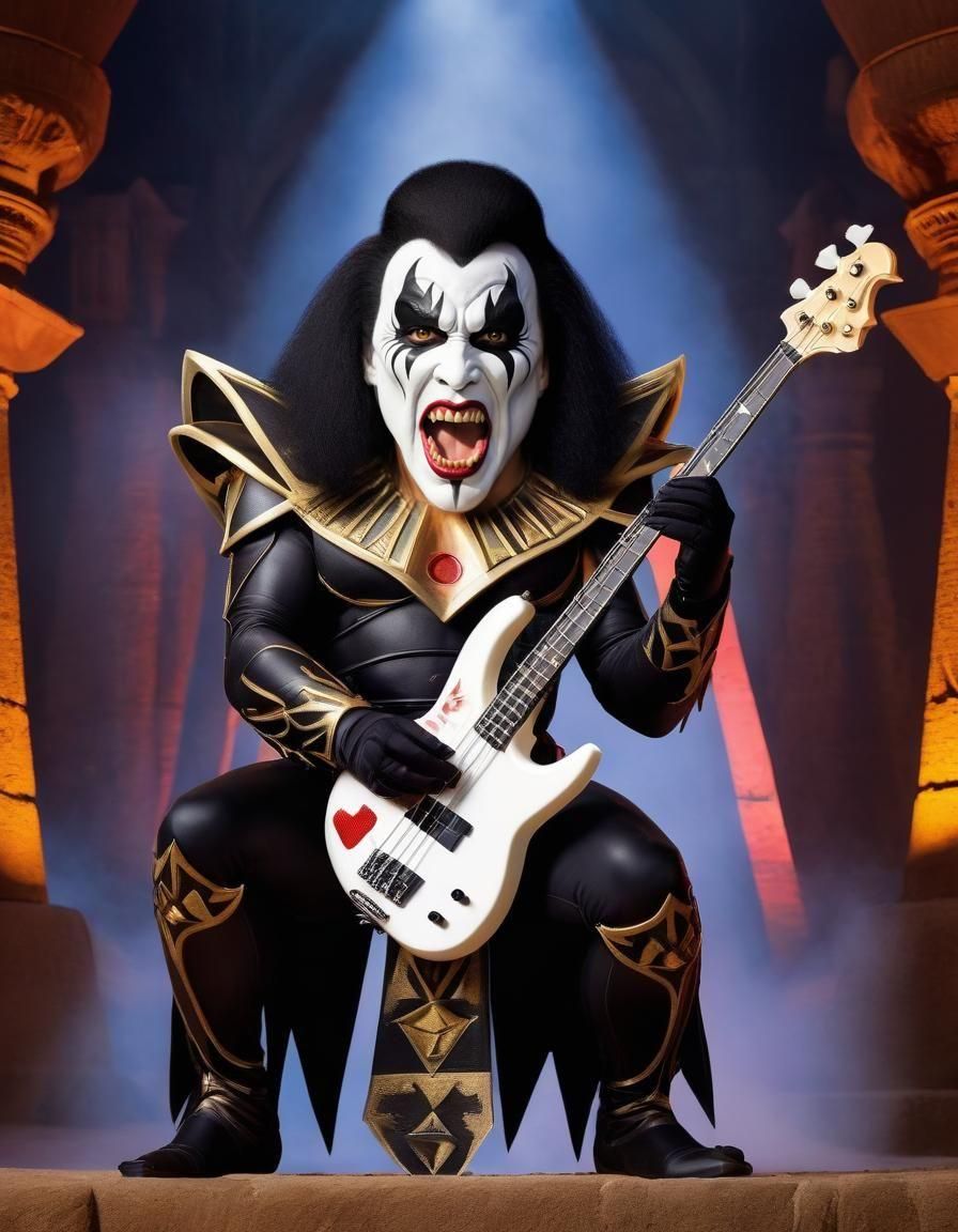 Gene Simmons as The Demon at Giza, Digital Art