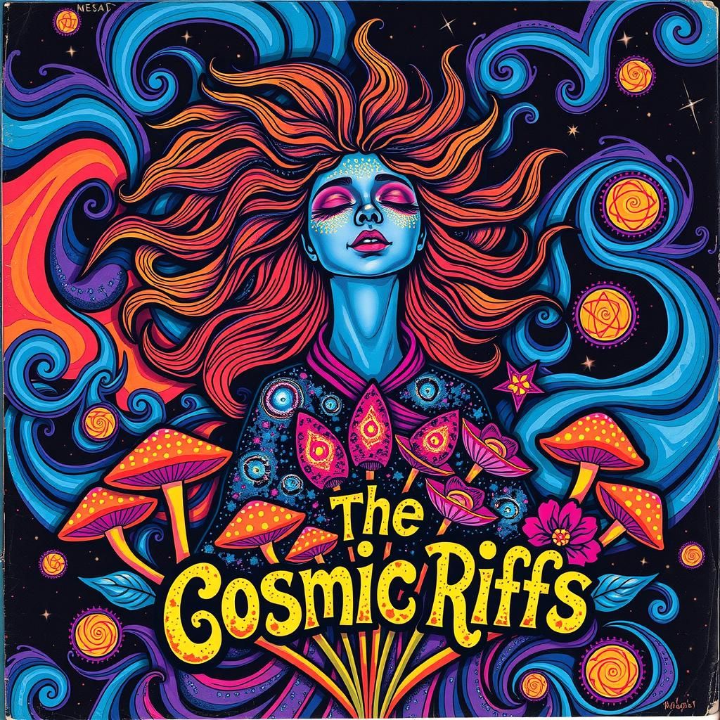 Psychedelic Rock Album Art in 1960s Style