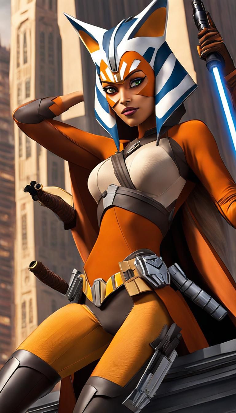 Ahsoka Tano as Batgirl on Gotham Rooftops