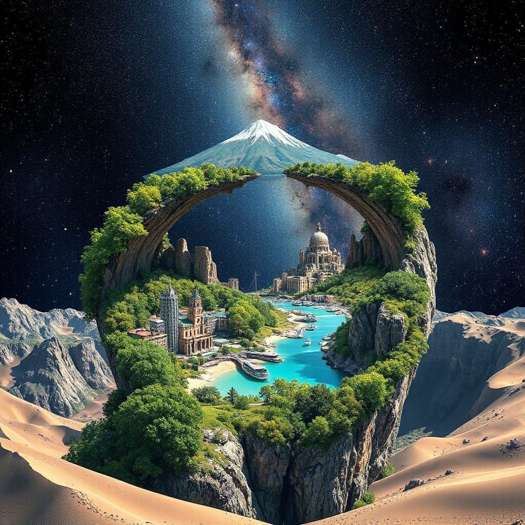 Infinite Surreal Landscape on Möbius Strip