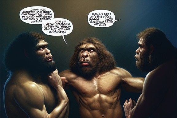 Neanderthals Study Metaphysics in Comic Book Style