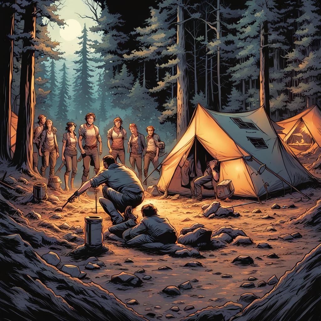 Summer Camp Monitor in Comic Book Art Style