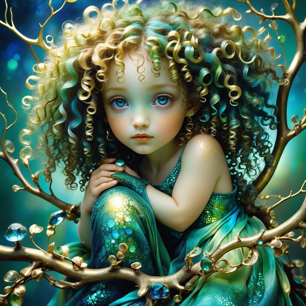 Ethereal Surrealist Goddess Basks in Cosmic Radiance