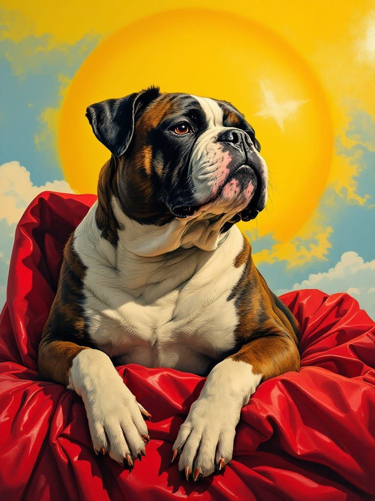 Majestic Bulldog in Glossy Pop Art Style