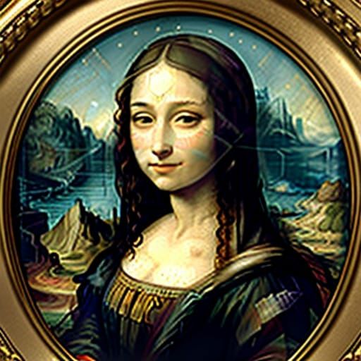 Mona Lisa Smile in Impressionist Vivid Colors