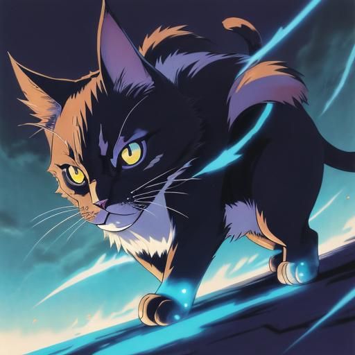 Anime Cat in Studio Trigger Style