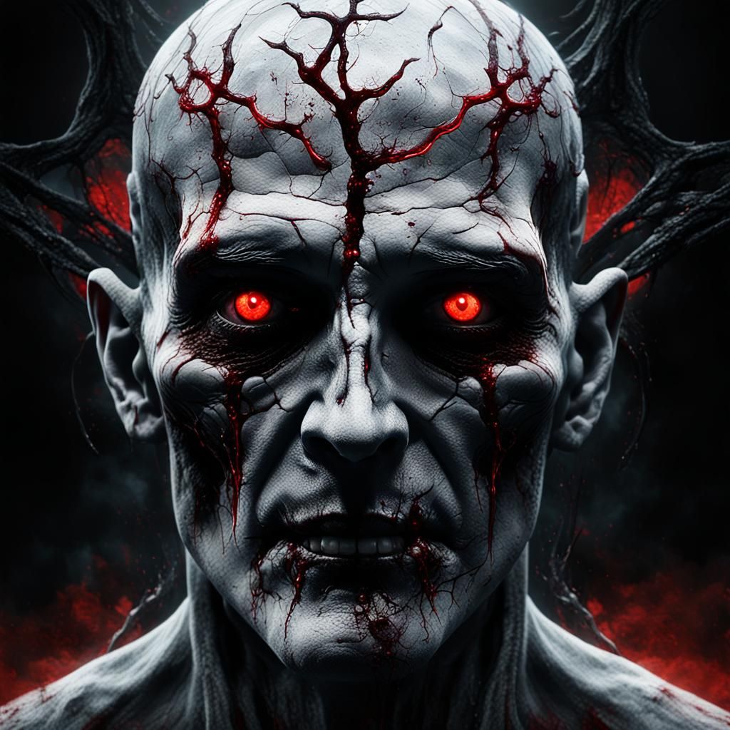 Ghostly Face Emerges from Darkness as Dark Fantasy Art