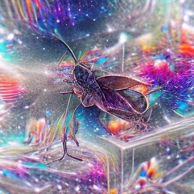 Holographic Cosmic Insect Illustration in 8K