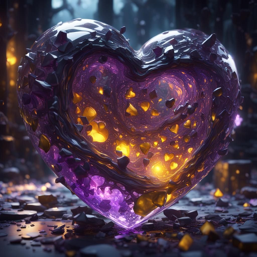 Glass Heart Shatters: Dark Fantasy Concept Art