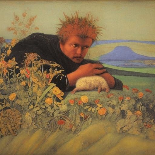 Hedgehog's Existential Love: Del Sarto and Vrubel Inspired