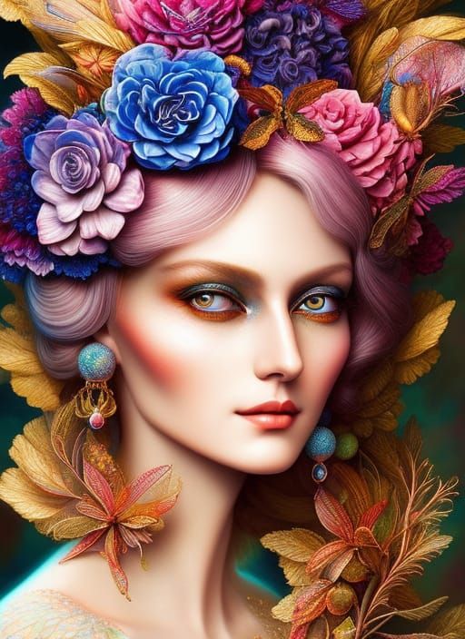 Detailed Illustration of a Beautiful Woman