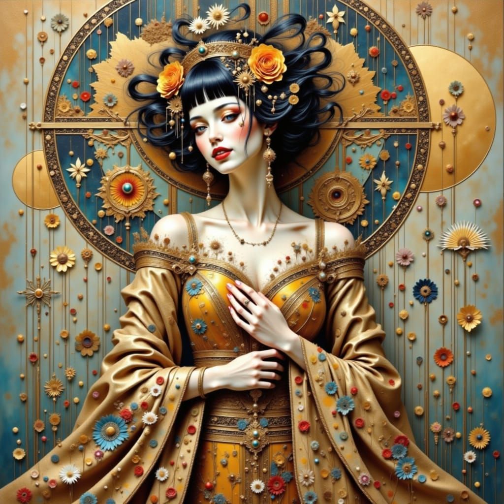 Ethereal Geisha in Victorian Fantasy Style