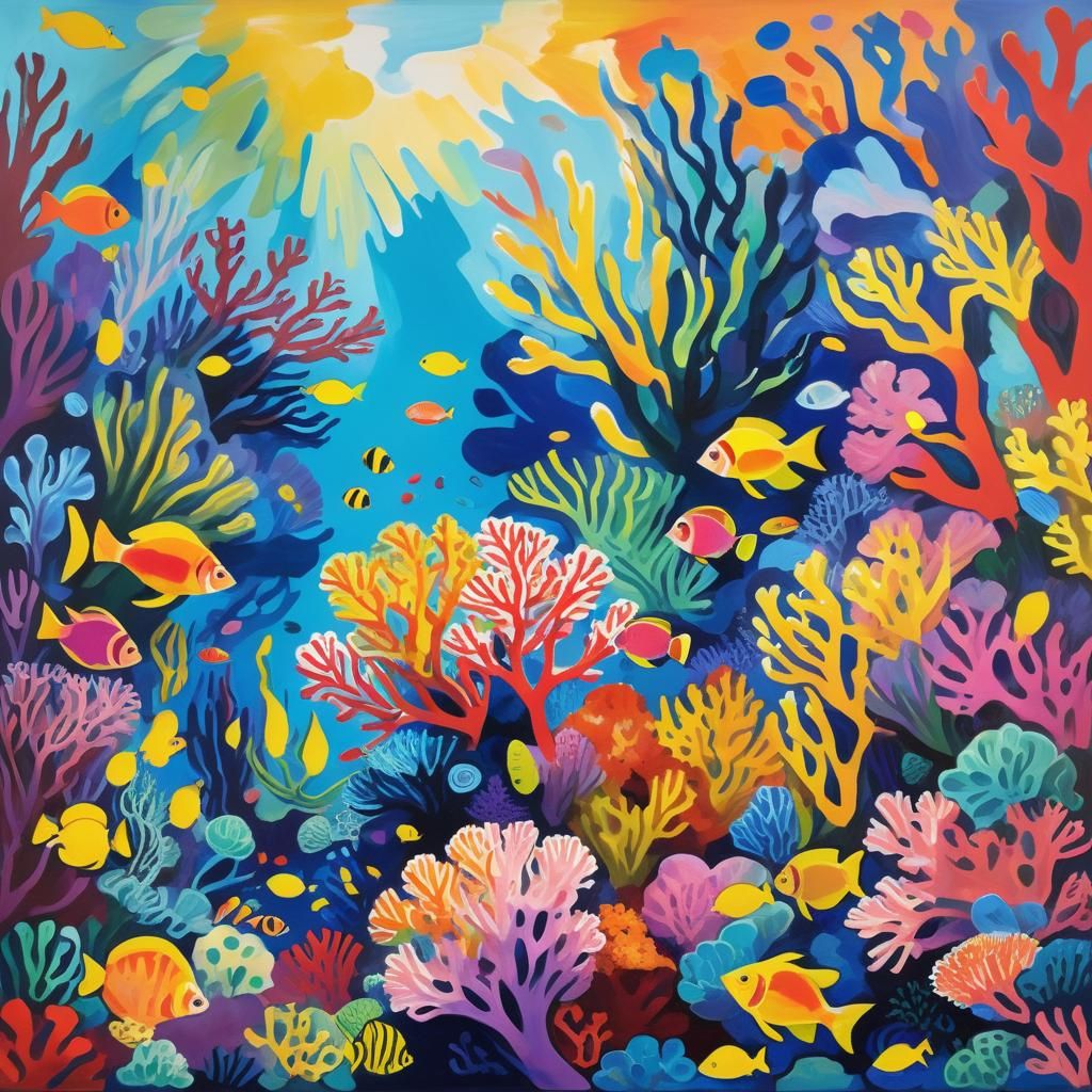 Lively Coral Reef in Vibrant Style