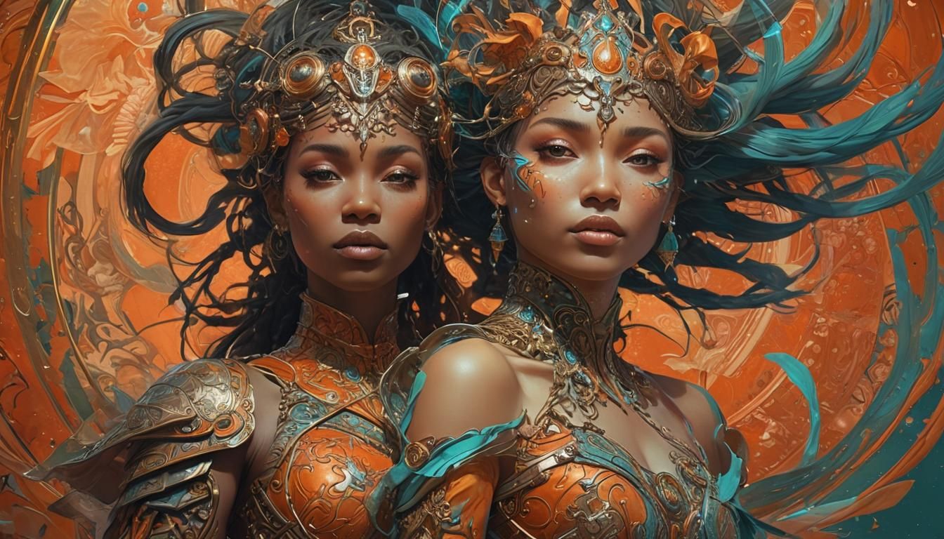 Mystical Realm Encounter in Vibrant Fantasy Art