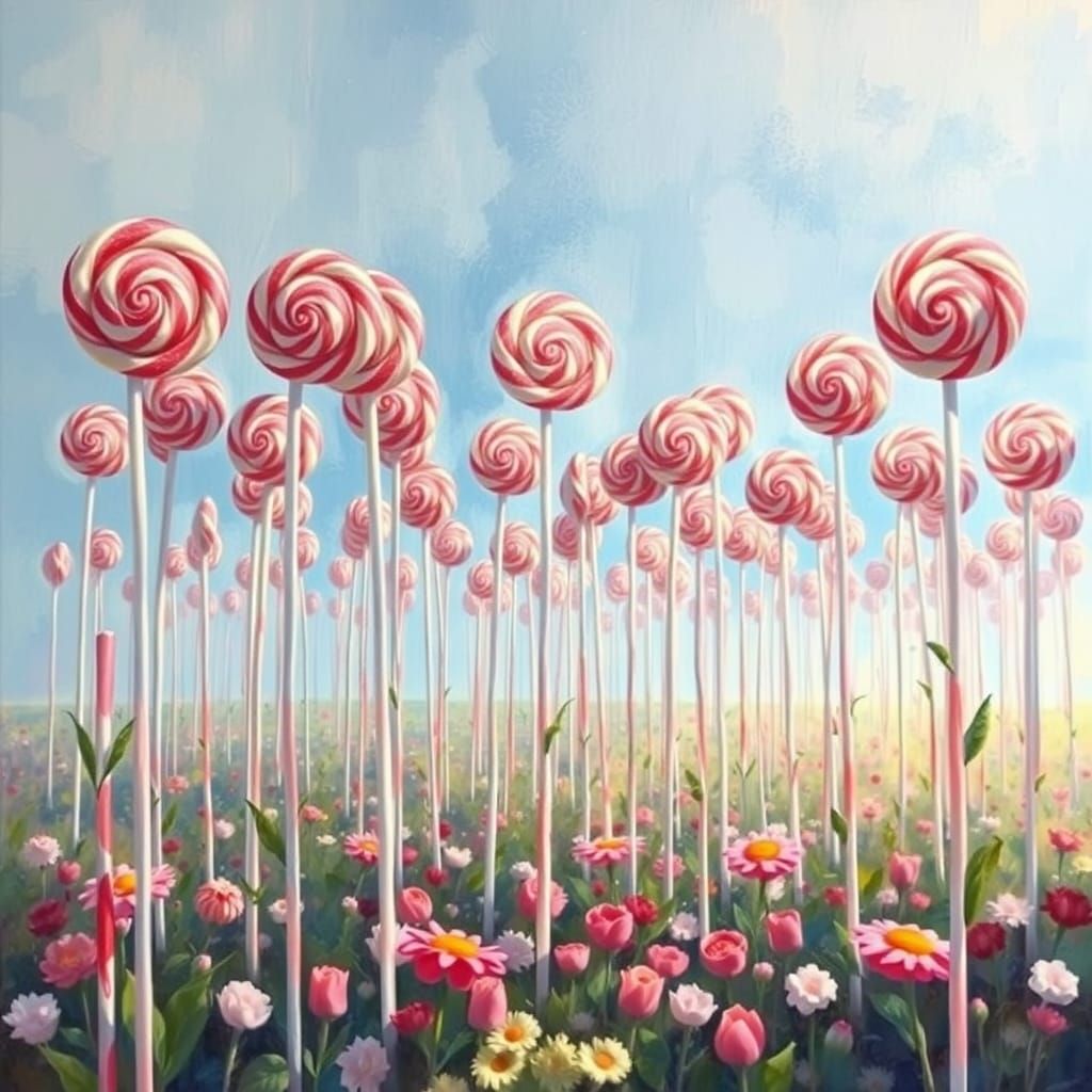 Whimsical Gouache Garden Scene