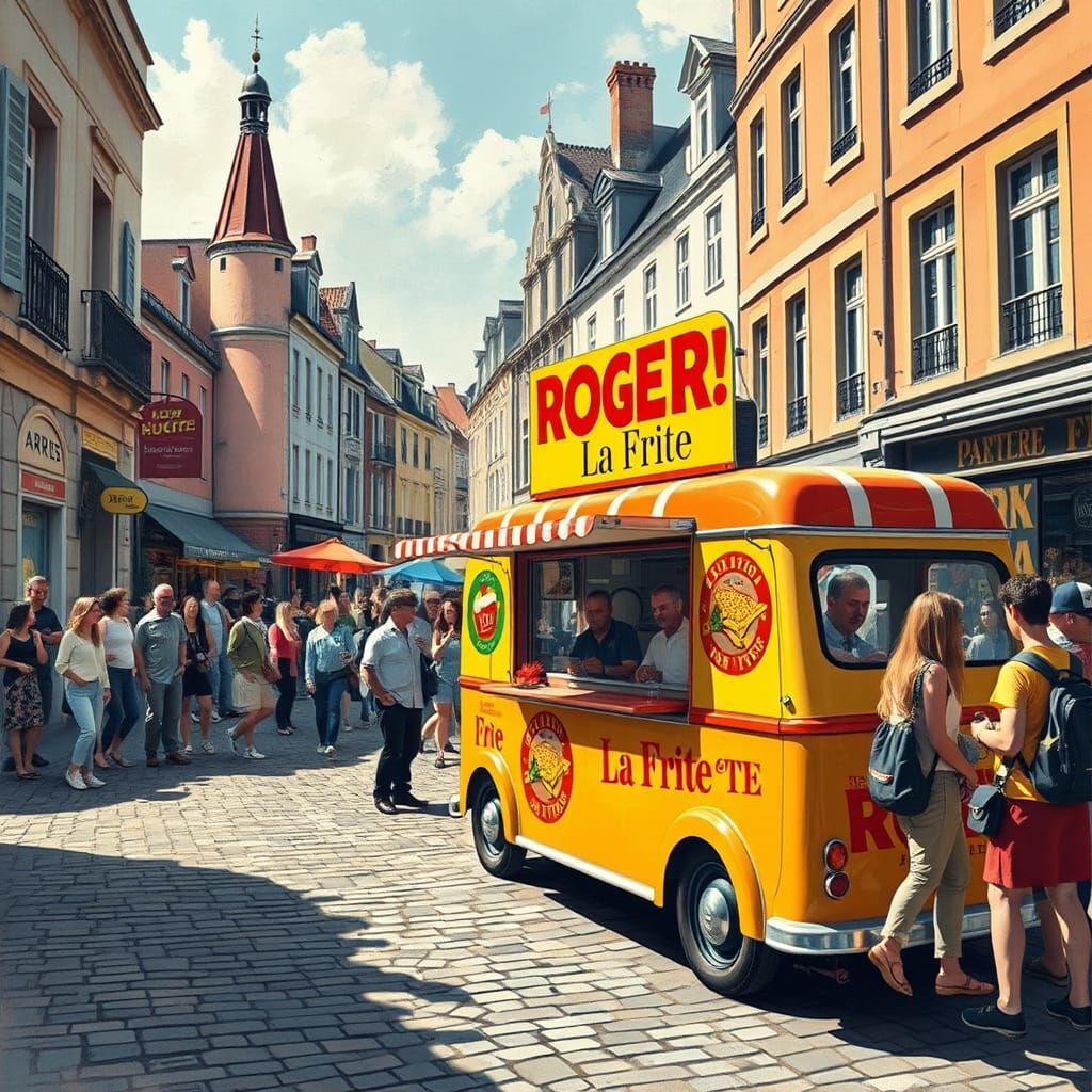 Championnat du monde de la frite à Arras le camion à frites de "ROGER La Frite"