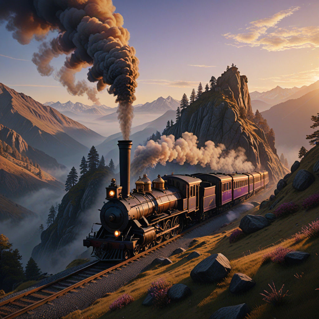Ancient Steam Train Carves Through Mystical Fog at Sunrise